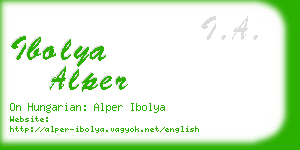 ibolya alper business card